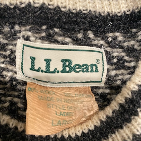 Vintage LLBean Norwegian Birdseye Wool Ski Sweater - Made in Norway - Size L - Picture 4 of 5